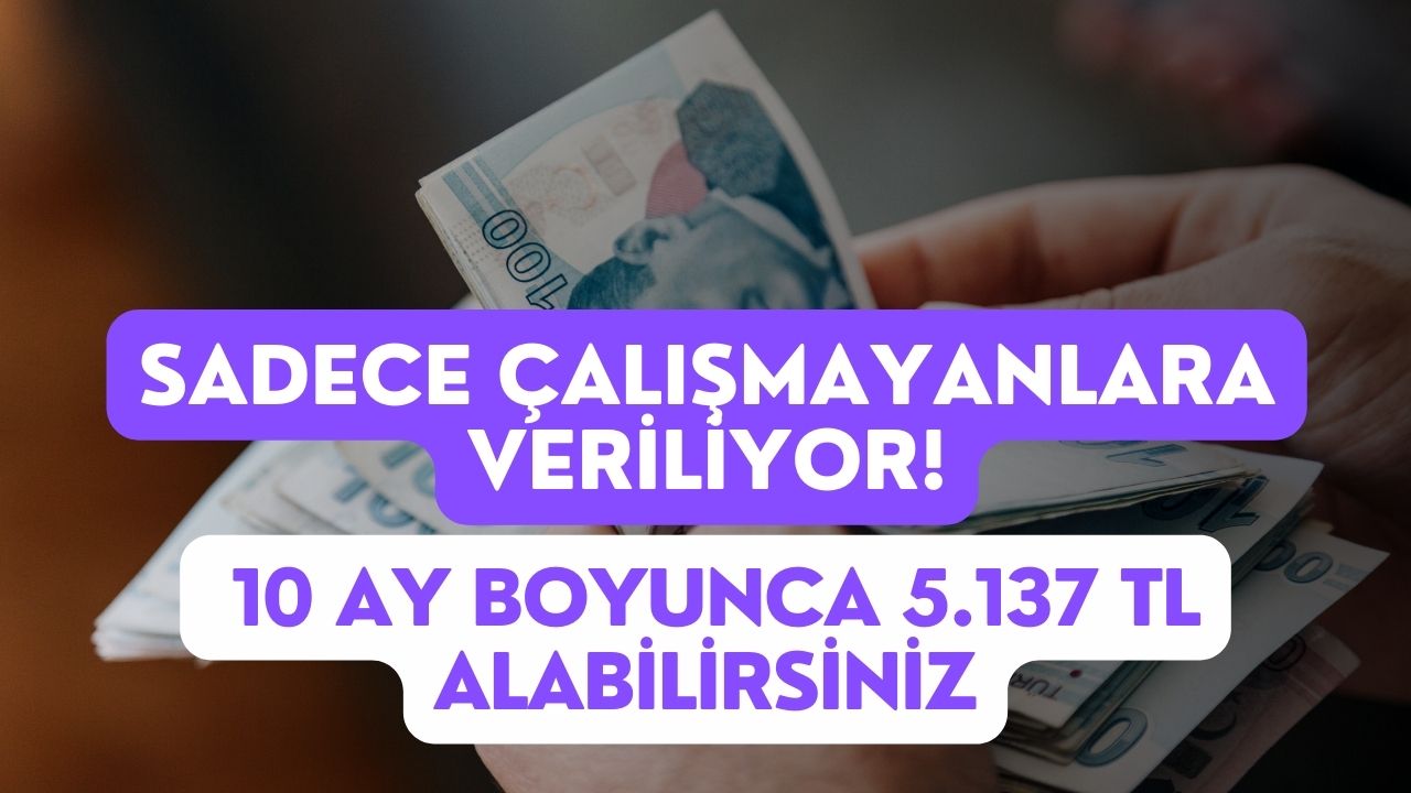 Sadece Çalışmayanlara Veriliyor! 10 Ay Boyunca 5.137 TL Alabilirsiniz