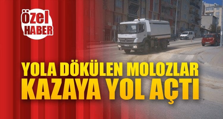 Yola Dökülen Molozlar Kazaya Yol Açtı