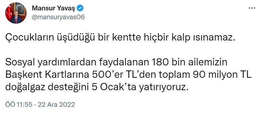 Doğalgaz Desteğine İlişkin Resmi Açıklama Yapıldı! 5 Ocak Tarihinde 500 TL Yatırılacak