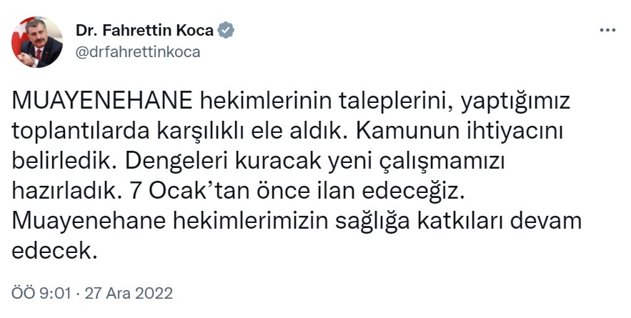 Sağlık Bakanı Fahrettin Koca Açıkladı! 7 Ocak Tarihinden Önce İlan Edilecek