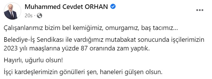 Çalışanlara Yüzde 87 Zam Kararı Alındı! Belediye En Düşük Maaş 18 Bin TL Oldu