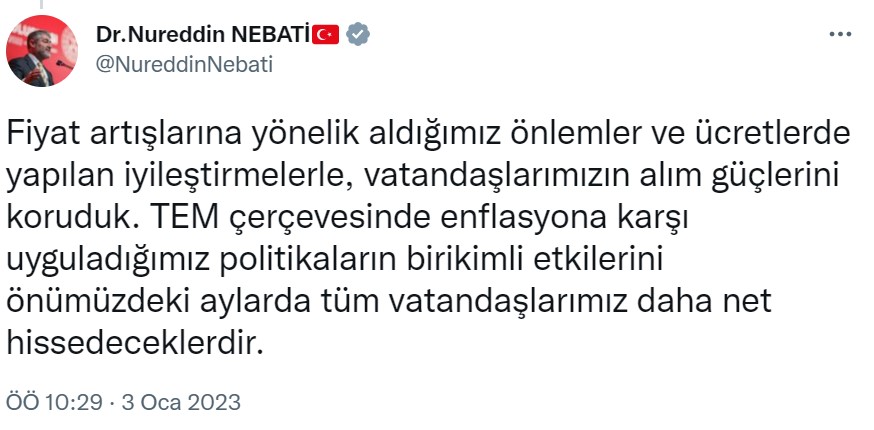 Bakan Nebati'den Enflasyon Verisi Sonrası Açıklama! ''Önümüzdeki Aylarda Daha Net Hissedilecek''